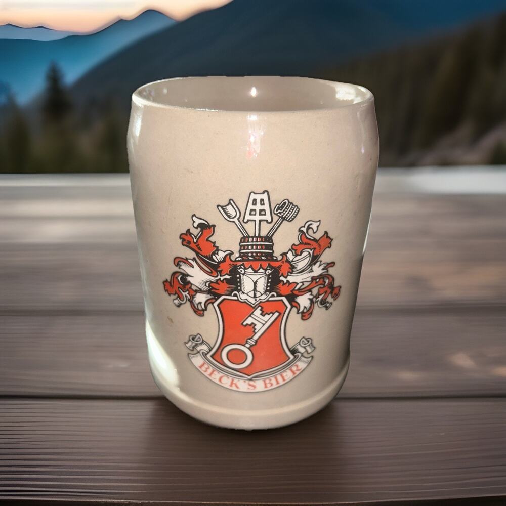 Vintage 1970s Beck’s Bier Stoneware Beer Stein with 0.5L used